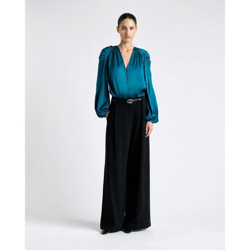 Cue Satin V-Neck Blouse image number 3